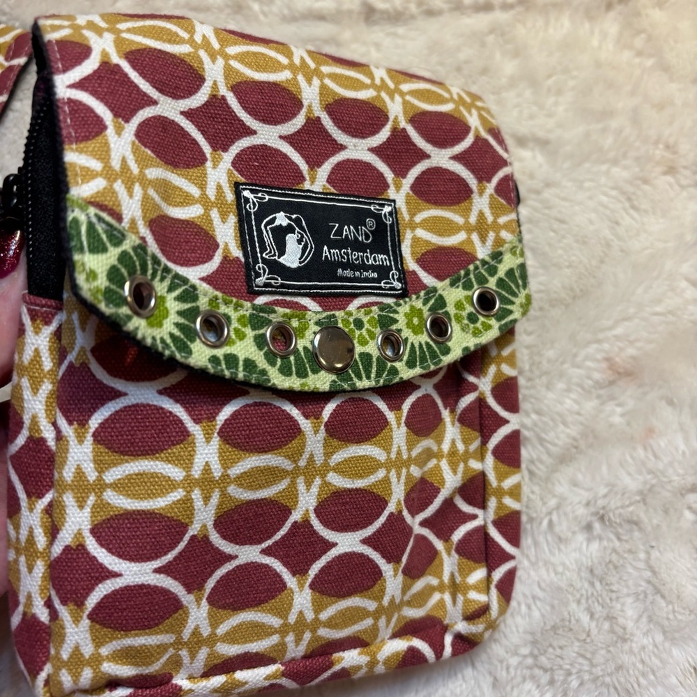NEW Set Mini Skirt & Bag Zand Amsterdam OS Reversible Skirt Crossbody Bag Maroon - Picture 9 of 16